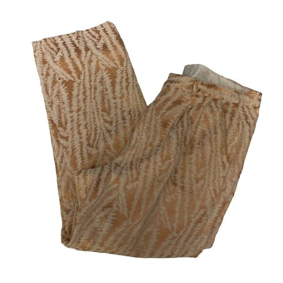 Gold Metallic Brocade Pants Glam Luxe Statement Trousers by PRONTI 2X - Picture 2 of 9